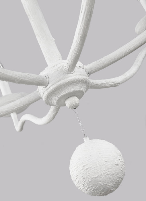 Visual Comfort Studio F3130/6PSW Six Light Chandelier, Plaster White