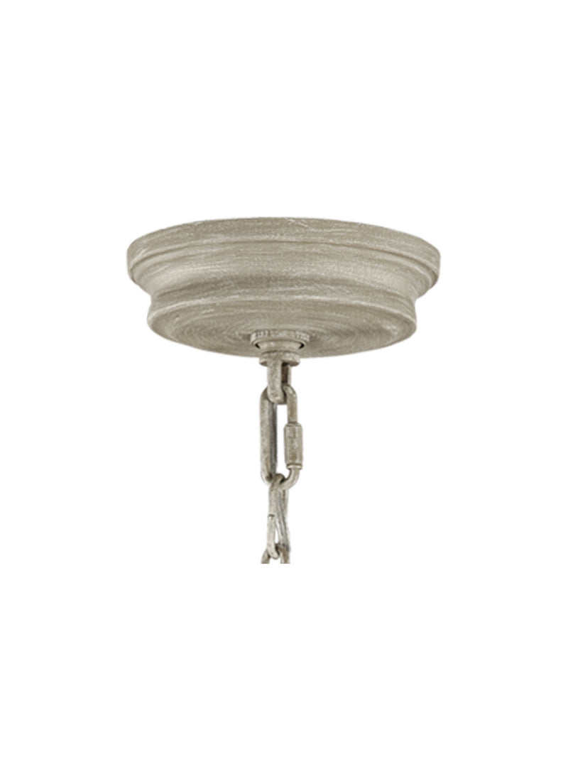 Visual Comfort Studio F3132/6FWO/DWW Six Light Chandelier, French Washed Oak / Distressed White Wood