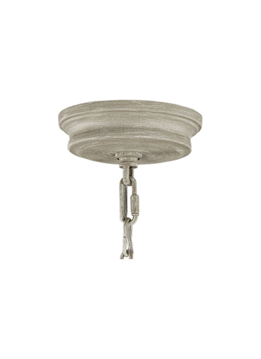 Visual Comfort Studio F3132/6FWO/DWW Six Light Chandelier, French Washed Oak / Distressed White Wood