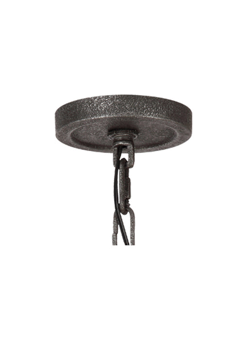 Visual Comfort Studio F3135/9DWK/SGM Nine Light Chandelier, Distressed Weathered Oak / Slate Grey Metal