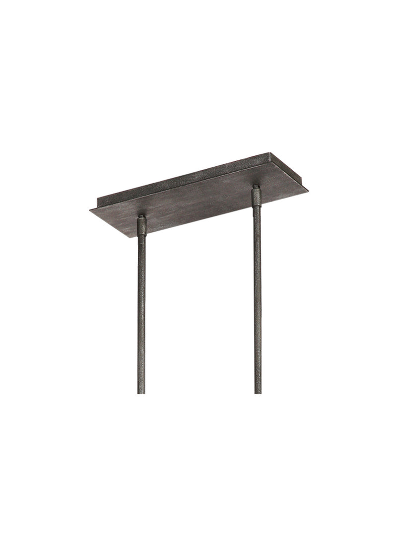 Visual Comfort Studio F3136/8DWK/SGM Eight Light Island Chandelier, Distressed Weathered Oak / Slate Grey Metal