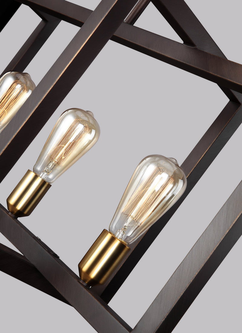 Visual Comfort Studio F3147/5NWB Five Light Island Chandelier, New World Bronze