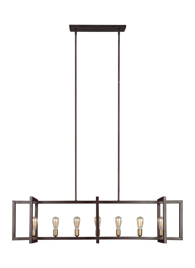 Visual Comfort Studio F3148/7NWB Seven Light Island Chandelier, New World Bronze