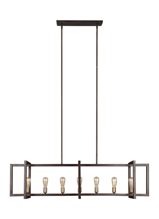 Visual Comfort Studio F3148/7NWB Seven Light Island Chandelier, New World Bronze