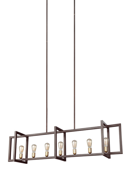 Visual Comfort Studio F3148/7NWB Seven Light Island Chandelier, New World Bronze
