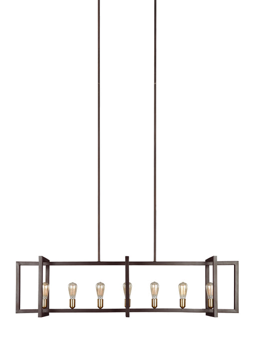 Visual Comfort Studio F3148/7NWB Seven Light Island Chandelier, New World Bronze