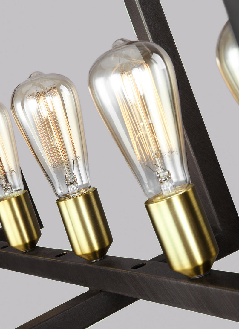 Visual Comfort Studio F3148/7NWB Seven Light Island Chandelier, New World Bronze