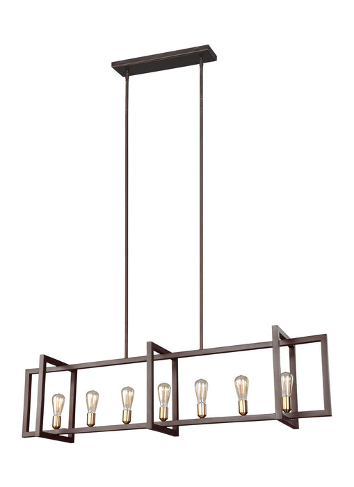 Visual Comfort Studio F3148/7NWB Seven Light Island Chandelier, New World Bronze