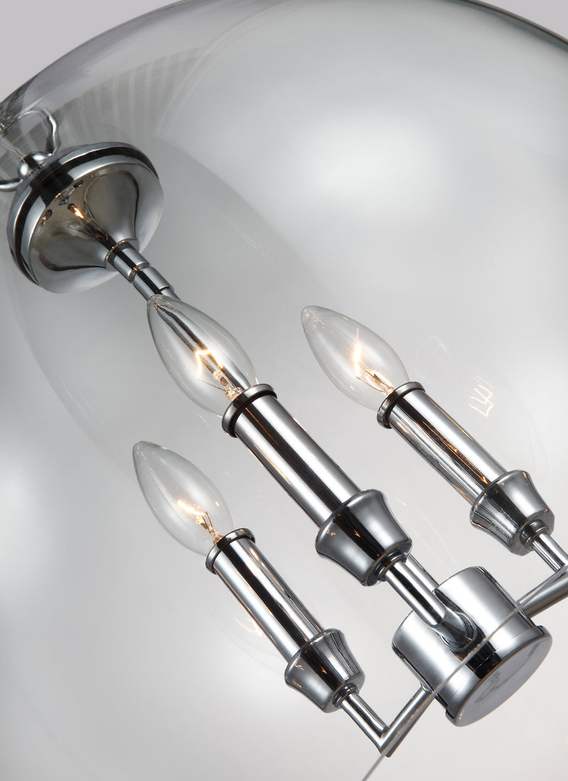 Visual Comfort Studio F3155/3CH Three Light Pendant, Chrome