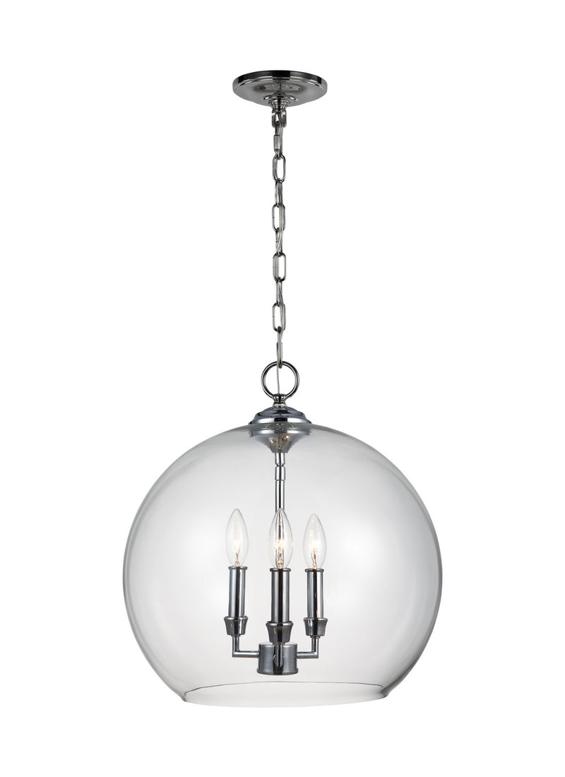 Visual Comfort Studio F3155/3CH Three Light Pendant, Chrome