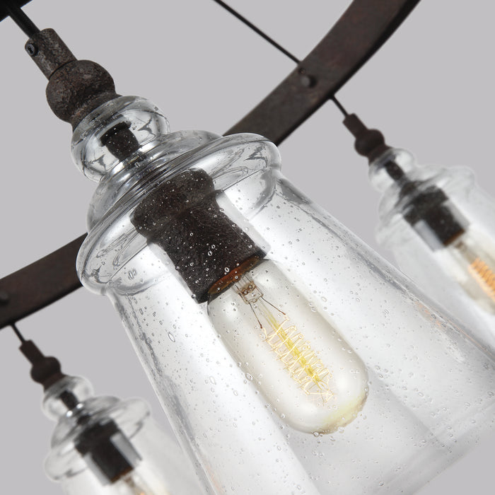 Generation Lighting F3169/5DWI Five Light Chandelier, Dark Weathered Iron
