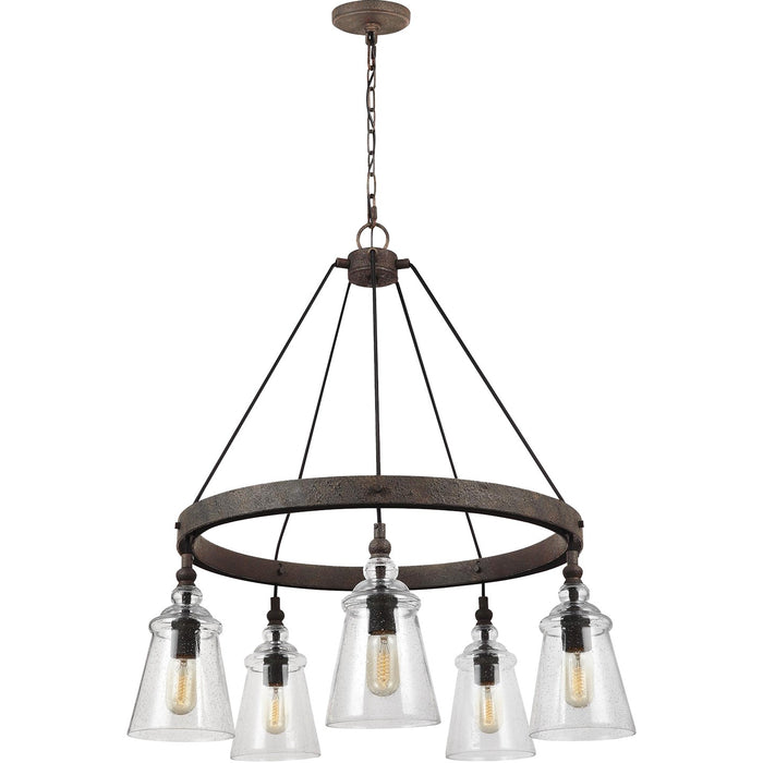 Generation Lighting F3169/5DWI Five Light Chandelier, Dark Weathered Iron