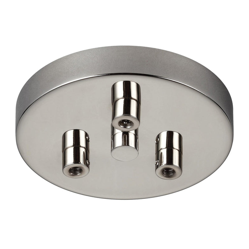 Generation Lighting MPC03PN Three Light Multi-Port Canopy with Swag Hooks, Polished Nickel