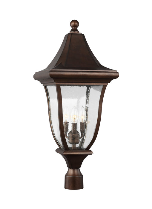 Visual Comfort Studio OL13107PTBZ Three Light Outdoor Post Lantern, Patina Bronze