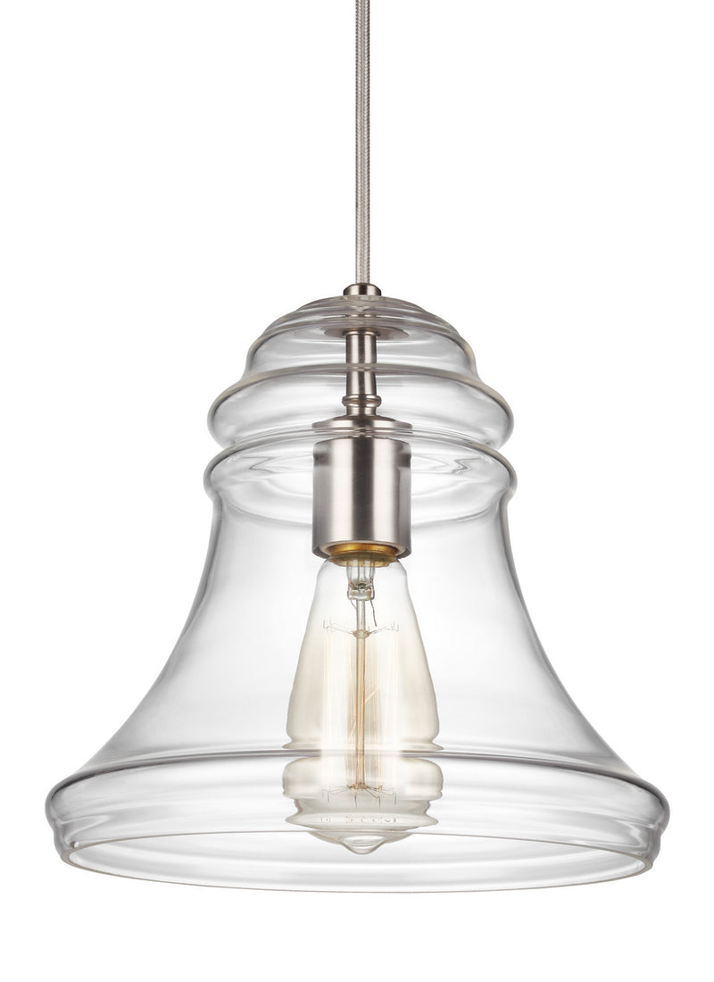 Visual Comfort Studio P1440SN One Light Mini-Pendant, Satin Nickel