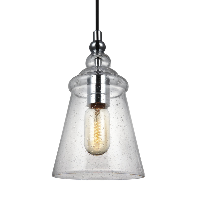 Generation Lighting P1449CH One Light Pendant, Chrome