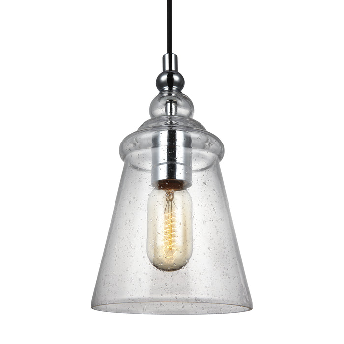 Generation Lighting P1449CH One Light Pendant, Chrome