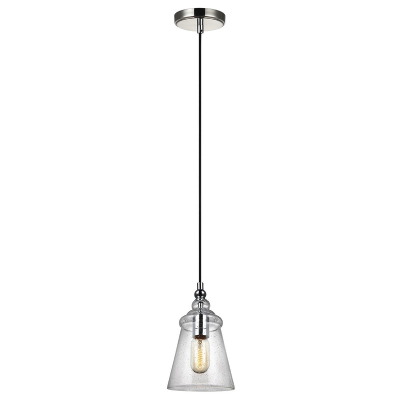 Generation Lighting P1449CH One Light Pendant, Chrome