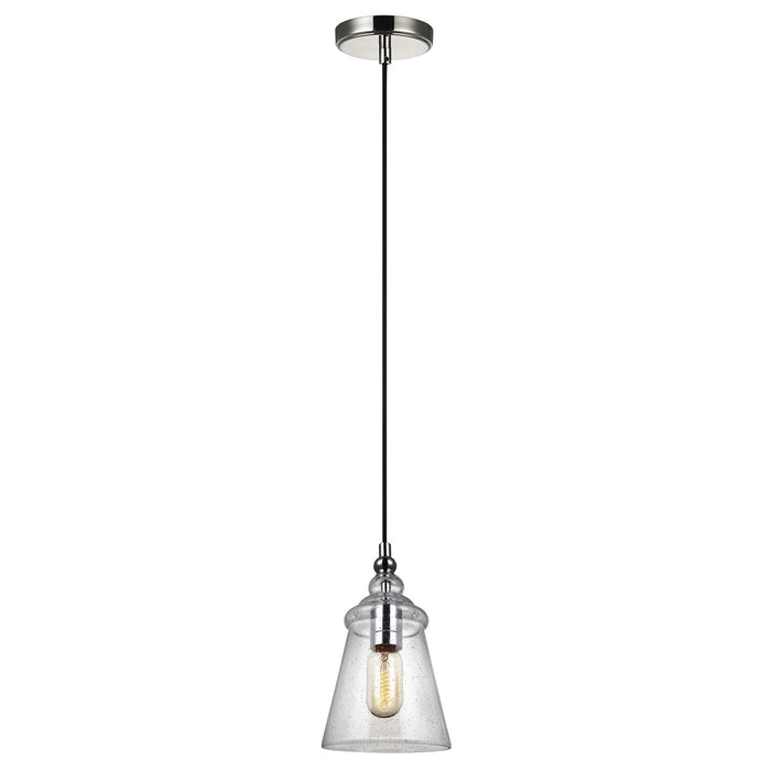 Generation Lighting P1449CH One Light Pendant, Chrome