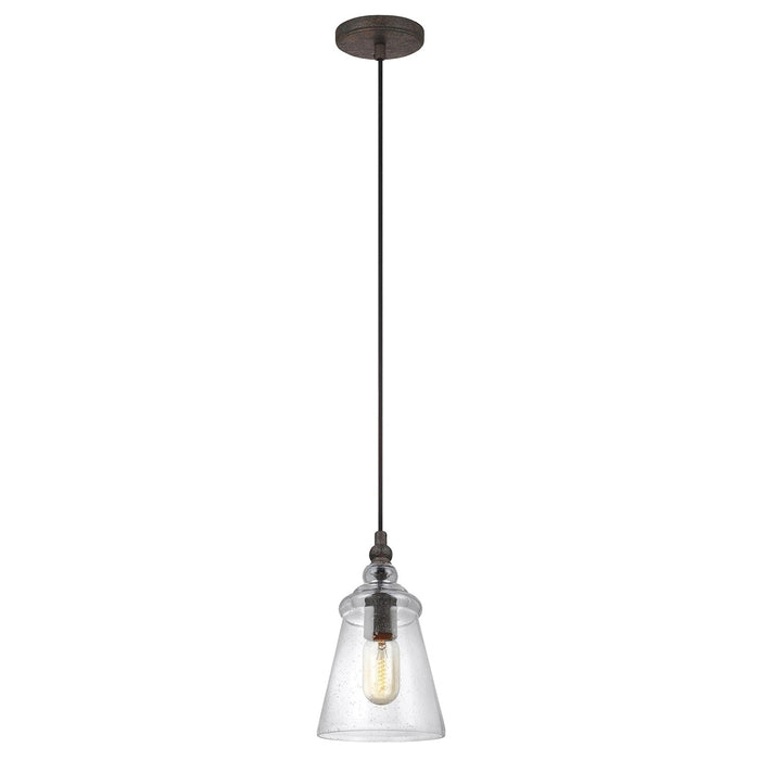 Generation Lighting P1449DWI One Light Pendant, Dark Weathered Iron