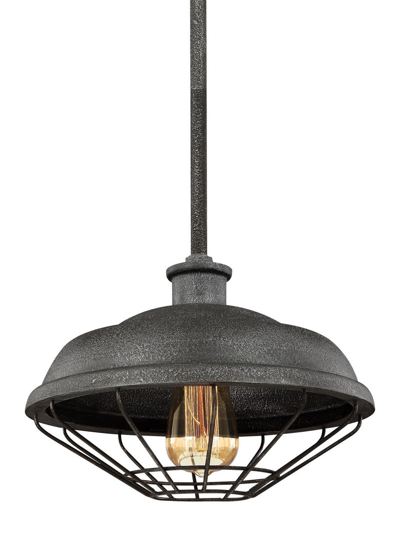 Generation Lighting P1452SGM One Light Pendant, Slate Grey Metal