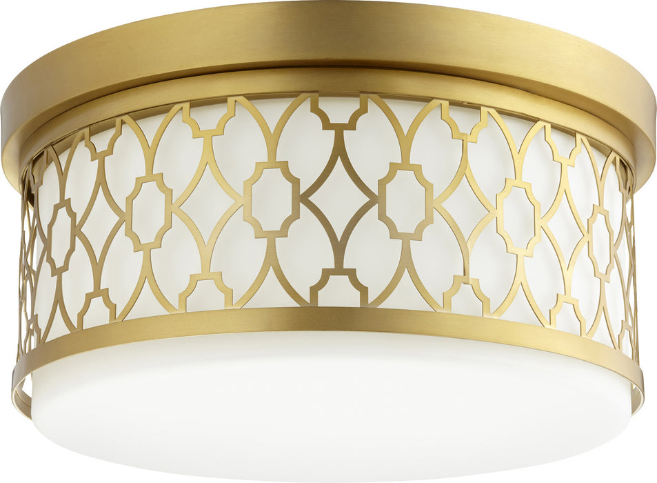 Quorum 344-14-80 Three Light Ceiling Mount, Aged Brass