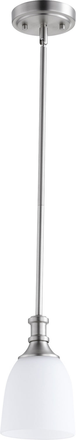 Quorum 3811-65 One Light Pendant, Satin Nickel