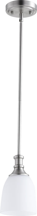 Quorum 3811-65 One Light Pendant, Satin Nickel