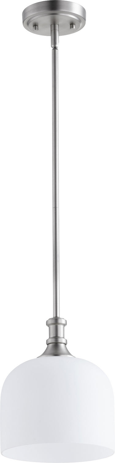 Quorum 3911-65 One Light Pendant, Satin Nickel