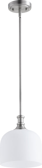 Quorum 3911-65 One Light Pendant, Satin Nickel
