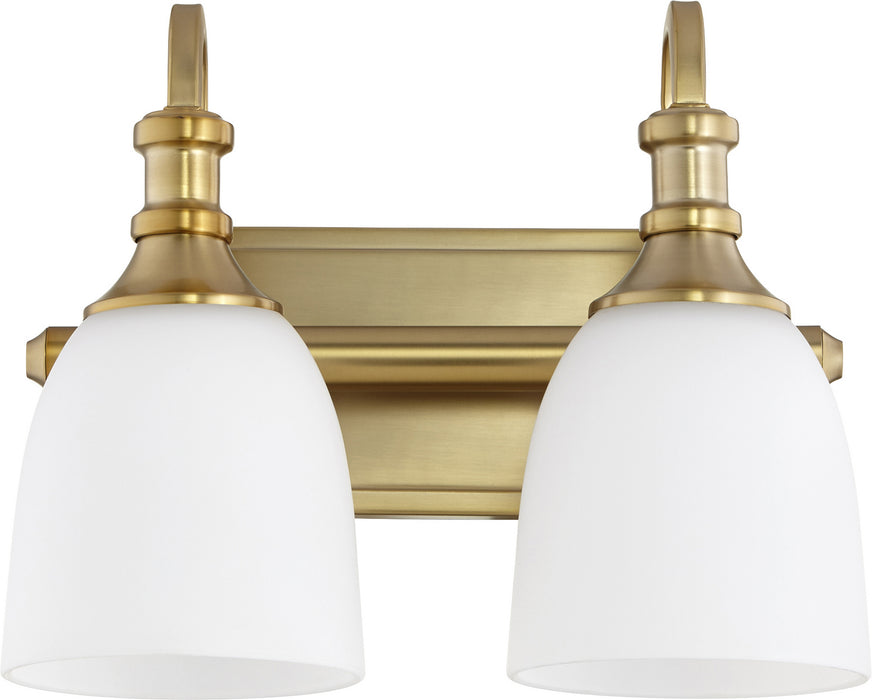 Quorum 5011-2-80 Two Light Vanity, Aged Brass