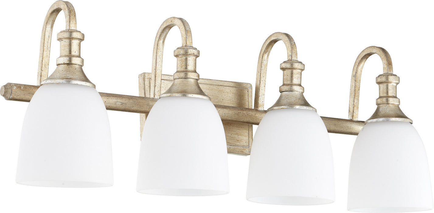 Quorum 5011-4-60 Four Light Vanity, Aged Silver Leaf