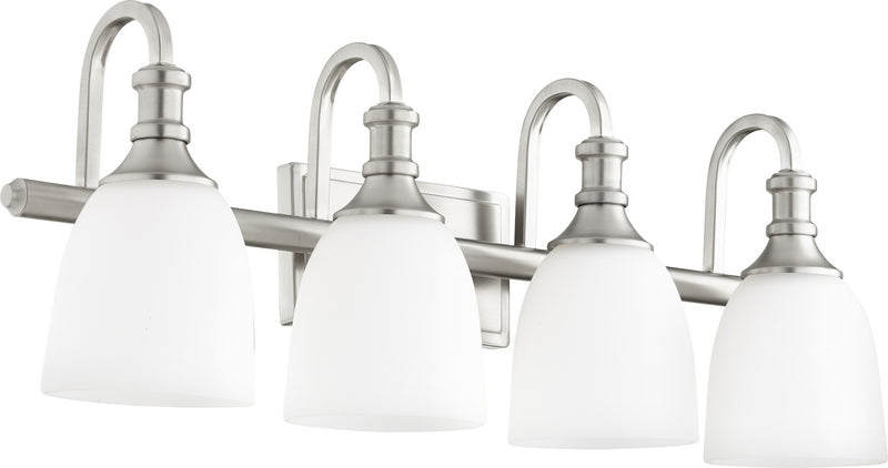 Quorum 5011-4-65 Four Light Vanity, Satin Nickel