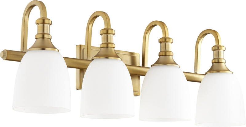 Quorum 5011-4-80 Four Light Vanity, Aged Brass