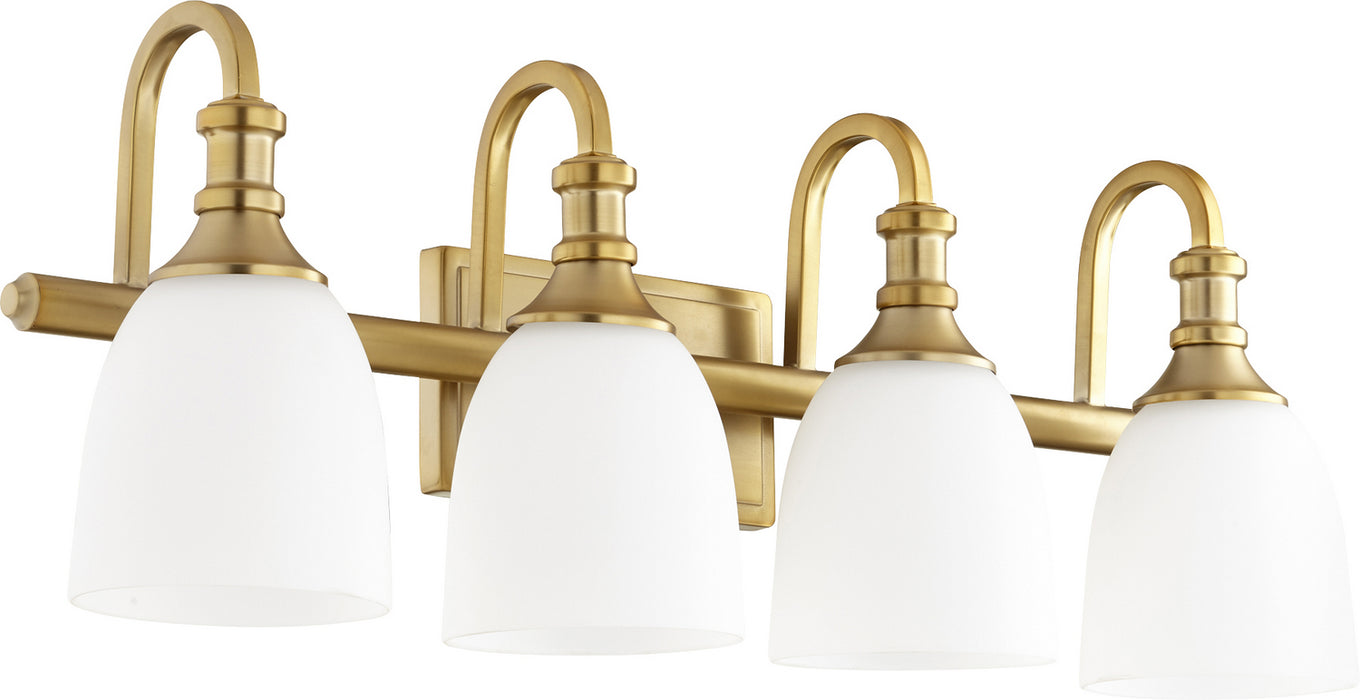 Quorum 5011-4-80 Four Light Vanity, Aged Brass