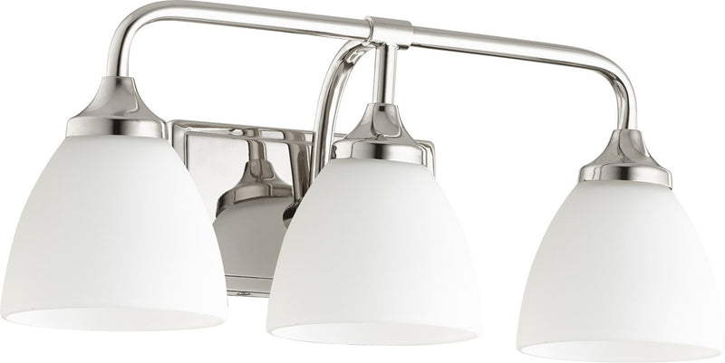 Quorum 5059-3-62 Three Light Vanity, Polished Nickel