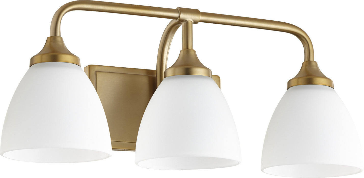 Quorum 5059-3-80 Three Light Vanity, Aged Brass