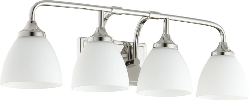 Quorum 5059-4-62 Four Light Vanity, Polished Nickel