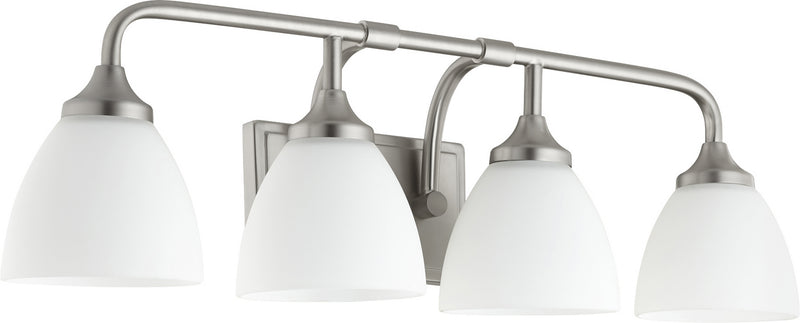 Quorum 5059-4-65 Four Light Vanity, Satin Nickel