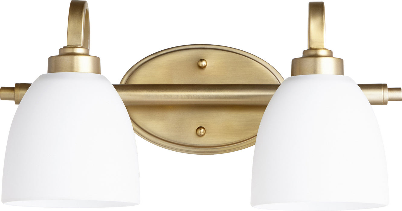 Quorum 5060-2-180 Two Light Vanity, Aged Brass