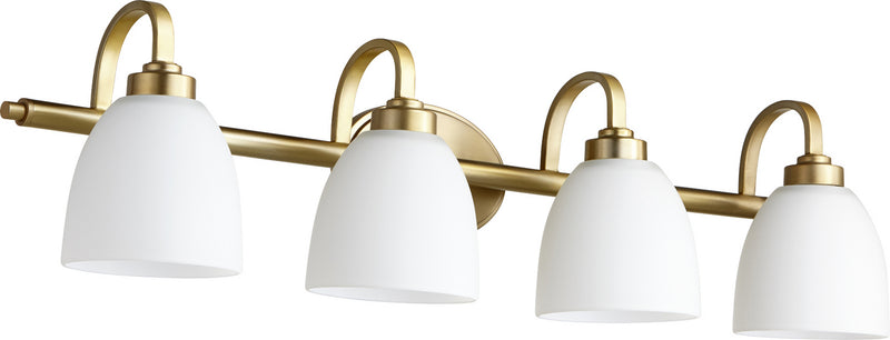 Quorum 5060-4-180 Four Light Vanity, Aged Brass