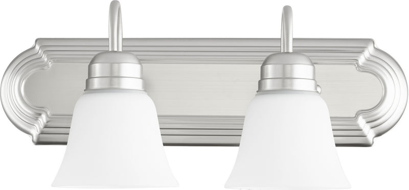 Quorum 5094-2-65 Two Light Vanity, Satin Nickel w/ Satin Opal