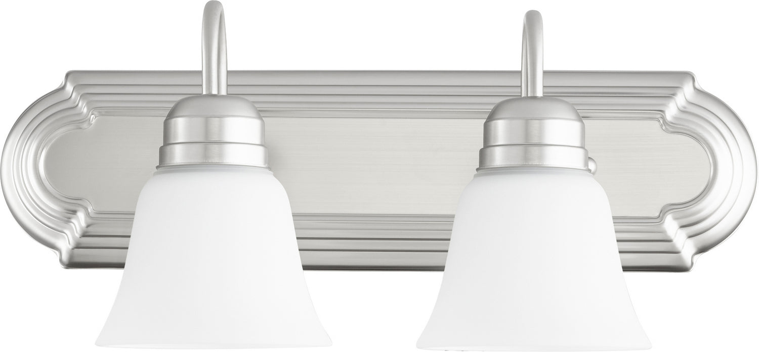 Quorum 5094-2-65 Two Light Vanity, Satin Nickel w/ Satin Opal