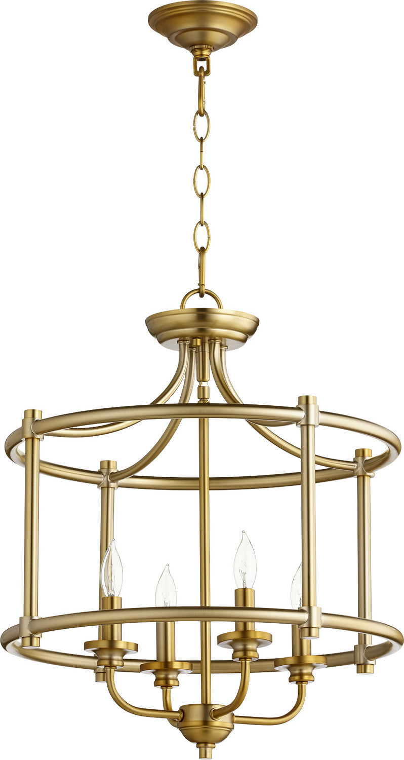 Quorum 2822-18-80 Four Light Dual Mount, Aged Brass