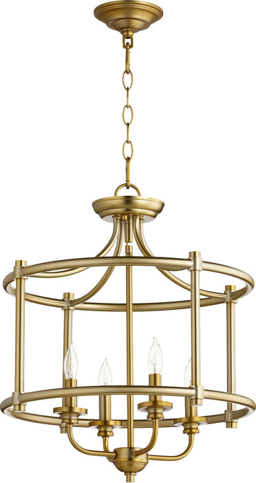 Quorum 2822-18-80 Four Light Dual Mount, Aged Brass
