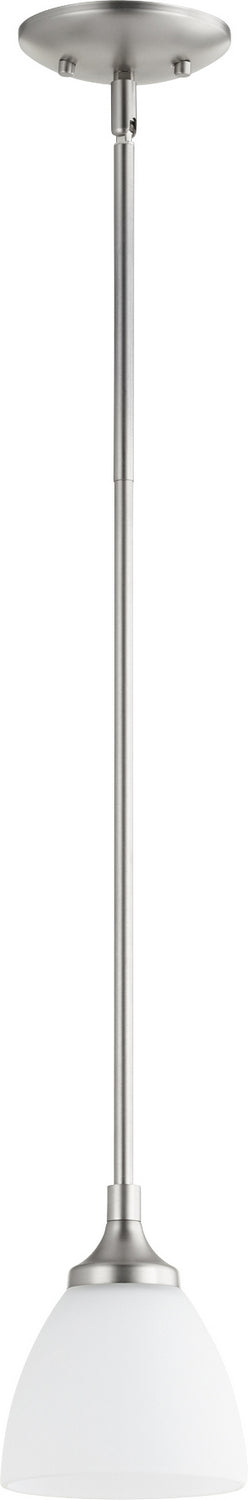 Quorum 3059-65 One Light Pendant, Satin Nickel