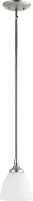 Quorum 3059-65 One Light Pendant, Satin Nickel