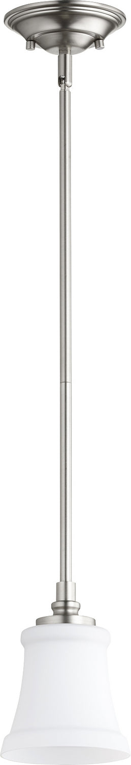 Quorum 3122-65 One Light Pendant, Satin Nickel