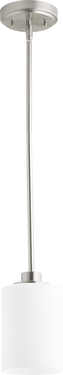 Quorum 3207-65 One Light Pendant, Satin Nickel