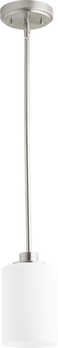 Quorum 3207-65 One Light Pendant, Satin Nickel